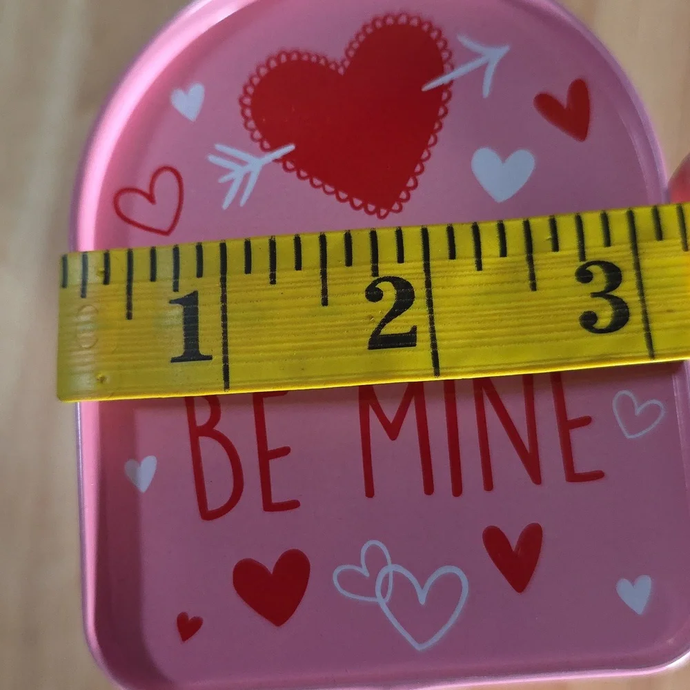 Valentine's Day Pink and Red Heart Tin Mailbox